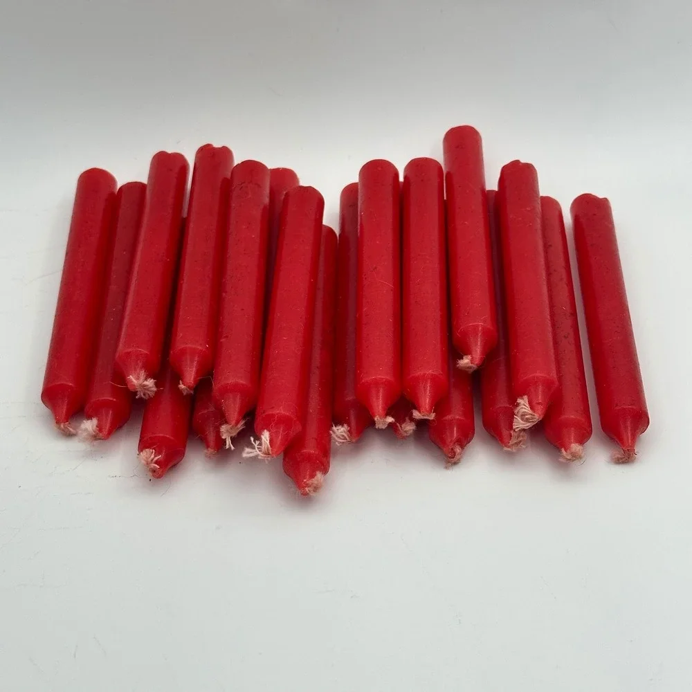Vintage Biedermann & Sons Red Tree Candles Set of 20 Chime Candles 4 Inch